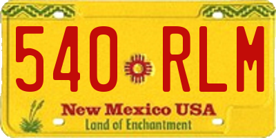 NM license plate 540RLM