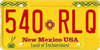 NM license plate 540RLQ