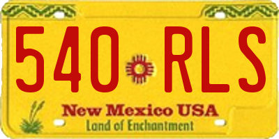 NM license plate 540RLS