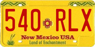 NM license plate 540RLX
