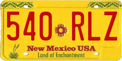 NM license plate 540RLZ