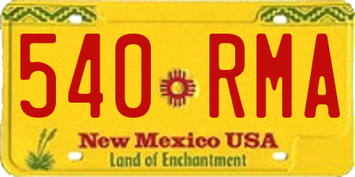 NM license plate 540RMA