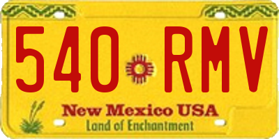 NM license plate 540RMV