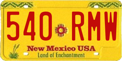 NM license plate 540RMW