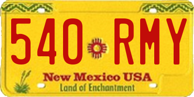 NM license plate 540RMY