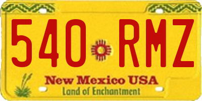 NM license plate 540RMZ