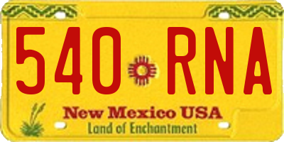 NM license plate 540RNA