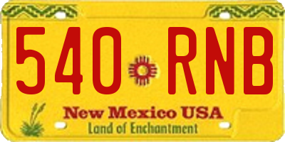 NM license plate 540RNB