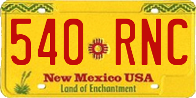 NM license plate 540RNC