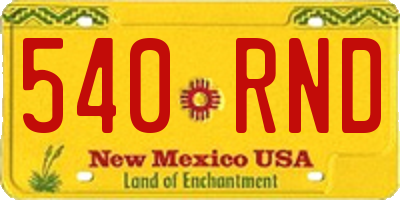 NM license plate 540RND