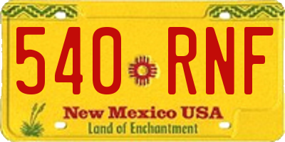 NM license plate 540RNF