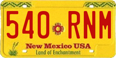 NM license plate 540RNM
