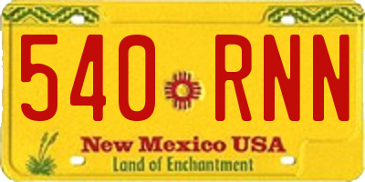 NM license plate 540RNN
