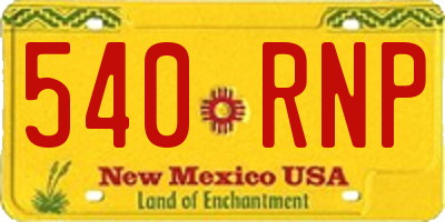 NM license plate 540RNP
