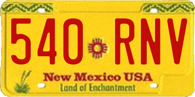 NM license plate 540RNV