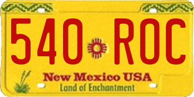 NM license plate 540ROC