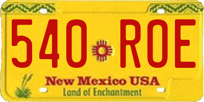 NM license plate 540ROE