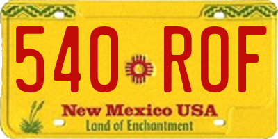 NM license plate 540ROF