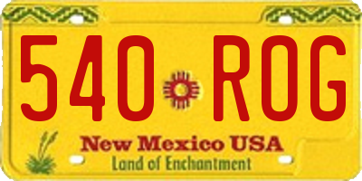 NM license plate 540ROG