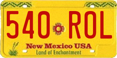 NM license plate 540ROL