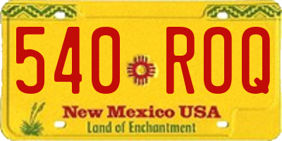 NM license plate 540ROQ