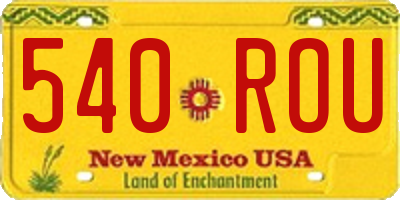 NM license plate 540ROU
