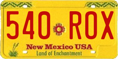NM license plate 540ROX