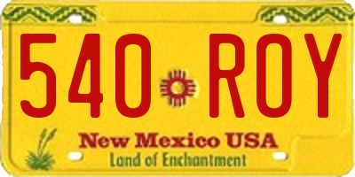 NM license plate 540ROY