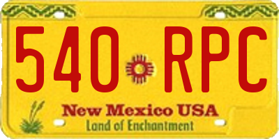 NM license plate 540RPC