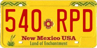 NM license plate 540RPD