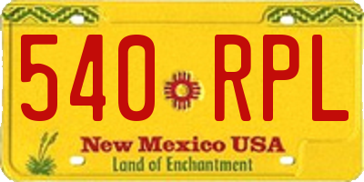 NM license plate 540RPL