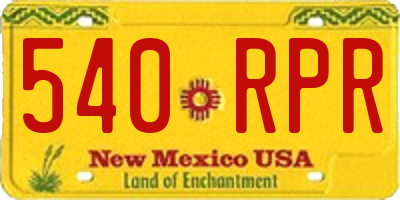 NM license plate 540RPR