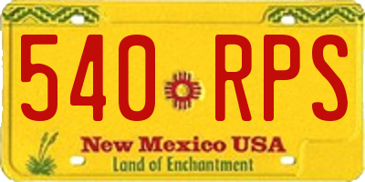 NM license plate 540RPS