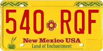 NM license plate 540RQF