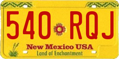 NM license plate 540RQJ