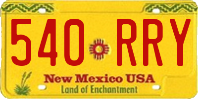 NM license plate 540RRY