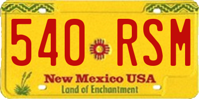 NM license plate 540RSM