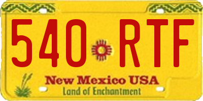 NM license plate 540RTF