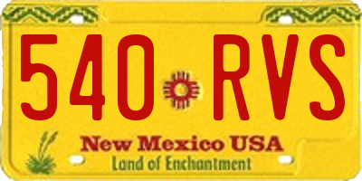 NM license plate 540RVS