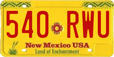 NM license plate 540RWU