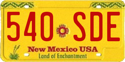 NM license plate 540SDE