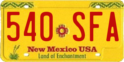 NM license plate 540SFA