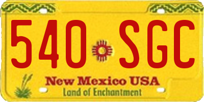 NM license plate 540SGC