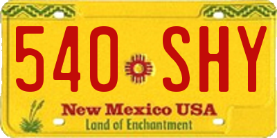 NM license plate 540SHY