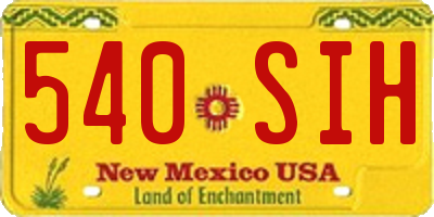 NM license plate 540SIH