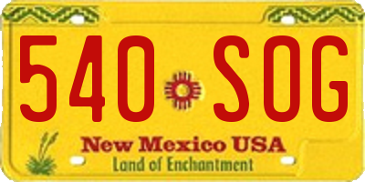 NM license plate 540SOG