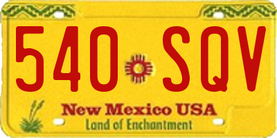 NM license plate 540SQV