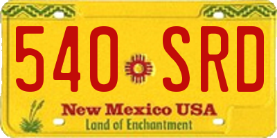 NM license plate 540SRD