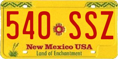 NM license plate 540SSZ