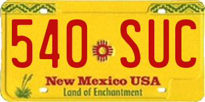 NM license plate 540SUC